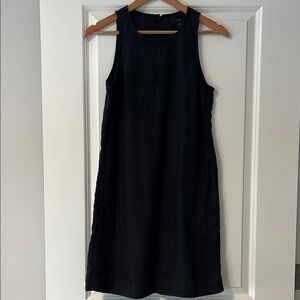 J. Crew Black Mini Dress In Linen